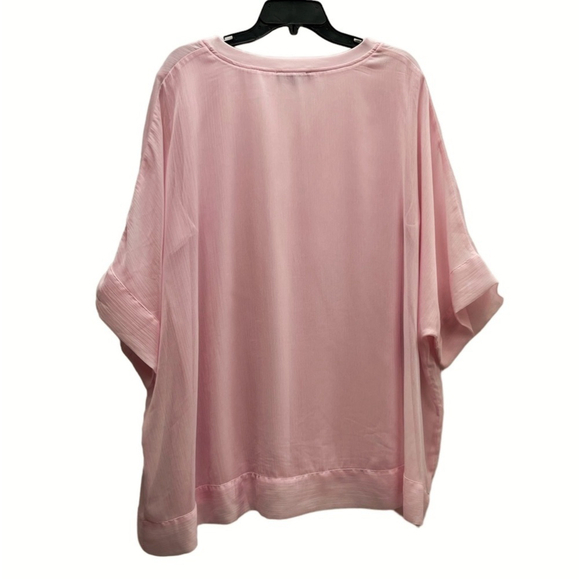 Claire France baby light pink size 4X US blouse layered short sleeves light - Picture 3 of 10